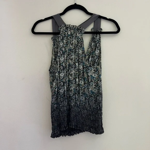 Joie woman silk floral print wrap sleeveless blouse - Picture 4 of 8